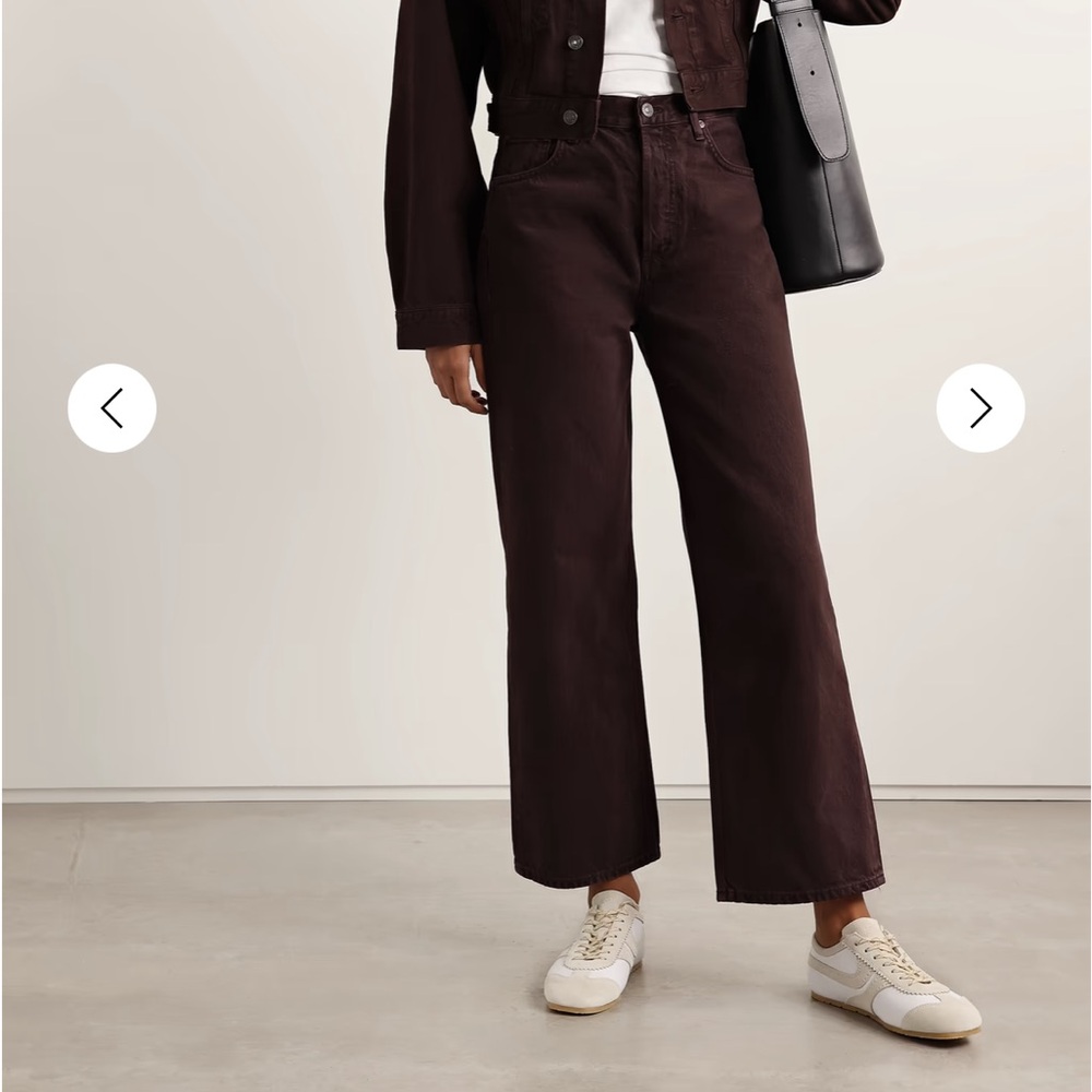 Agolde Ren Jeans Dark Brown Wide-Leg Jeans